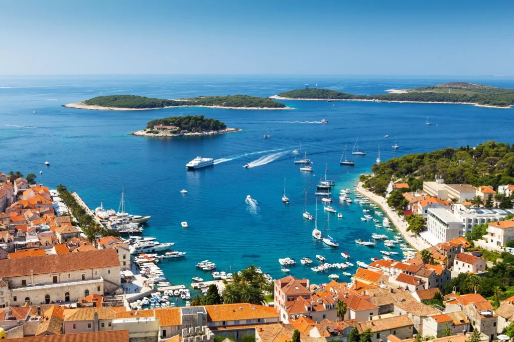 Experience the charm of Hvar's bustling harbor
