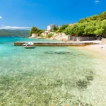 crystal clear adriatic sea on beach on Peljesac peninsula, Dalmatia, Croatia