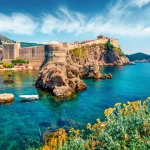 Attractive morning view of famous Fort Bokar in city of Dubrovnik. Bright summer seascape of Adriatic sea, Croatia, Europe. Beautiful world of Mediterranean countries.