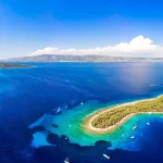 Aerial view of the Hvar island in Croatia