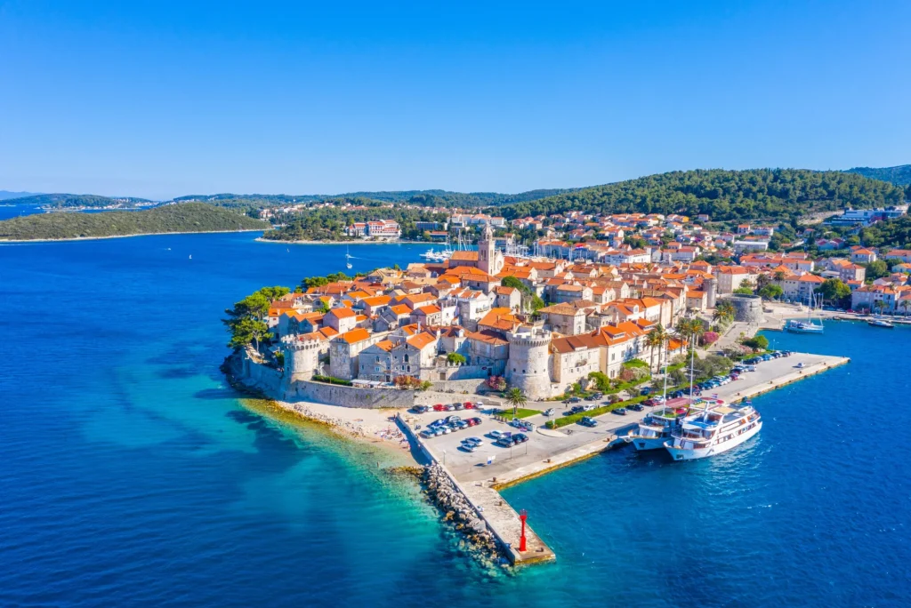 Panorama of Croatian town Korcula