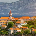 Postira on Brac island skyline view, Dalmatia, Croatia. Postira on Brac island skyline view, Dalmatia, Croatia. Gorgeous view on village Postira on Brac island, Croatia.