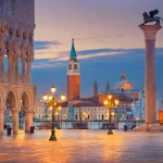 Venice. Image of St. Mark's square in Venice during sunrise.